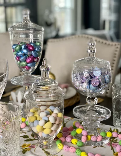 apothecary jars with candy